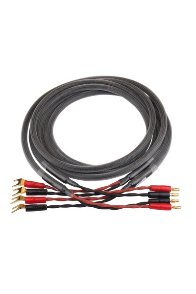 Choice8 1m banana--Y plug YYAUDIO One Pair HiFi Speaker Cable High Purity 6N OFC Core with Banana and Y 24K