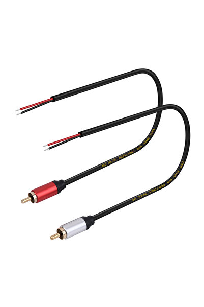 choice2 2 متر 1 أحمر - 1 فضي سلك مكبر صوت موصل مقبس ذكر RCA إلى سلك مكشوف كاب...