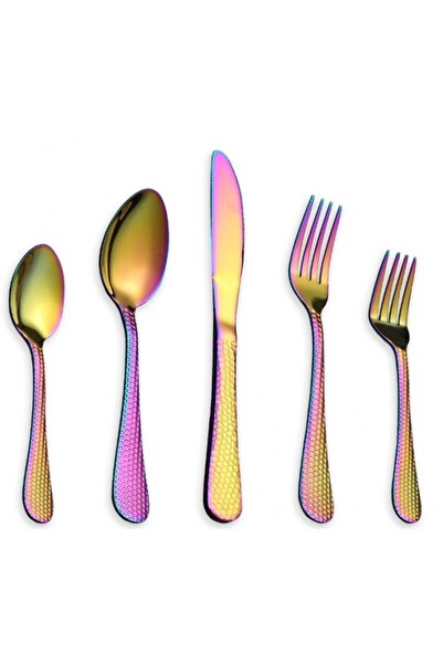 OEM 30-Piece Stainless Steel Cutlery Set, Grunberg BL186WC30, Rainbow