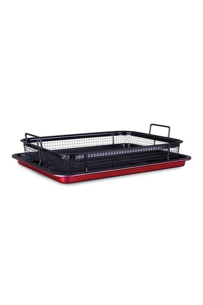 Berlinger Haus Titan-coated baking tray with metal basket 30 x 20.5 cm, Burgundy Metallic Collection