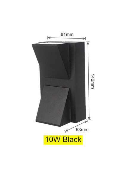 Choice مصباح حائط خارجي مقاوم للماء بتصميم عصري وبسيط ومبتكر، أبيض دافئ 3000 كلفن 10 واط، أسود 5 واط 10 واط، فناء LED