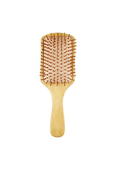 Choice مشط تدليك على شكل حرف L، فرشاة شعر خشبية من الخيزران، مشط تدليك فروة ا...
