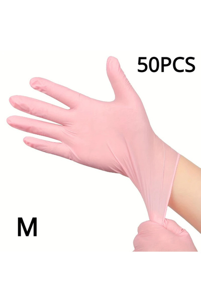 Choice 50 قطعة 100/50 قطعة قفازات النتريل الوردية الفاتحة للاستخدام مرة واحدة...
