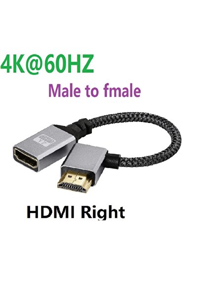 Choice كابل HDMI 4K UHD V2.0 الأيمن بطول 0.2 متر، مضفر من النايلون عالي الدقة...