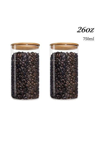 Choice 2pcs 26oz Glass Jars With Airtight Lids, Candy Jars, Food Storage Containers, For Tea, Coffee, Spice