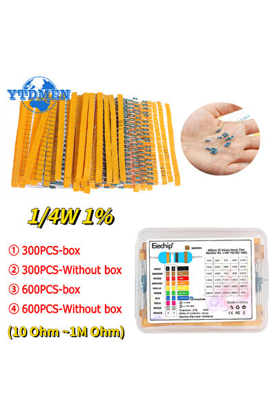 choice2 مجموعة مكونة من 600 قطعة - صندوق مكون من 300/600 قطعة 30 قيمة 1/4 واط...