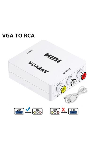 Choice VGA TO AV 1080P Mini AV RCA CVBS to VGA Video Converter with 3.5mm Audio Supports PAL NTS Video Adap
