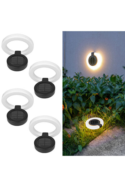 Choice إضاءة دافئة 4 قطع 1/4 عبوة من مصابيح خارجية تعمل بالطاقة الشمسية، إضاء...