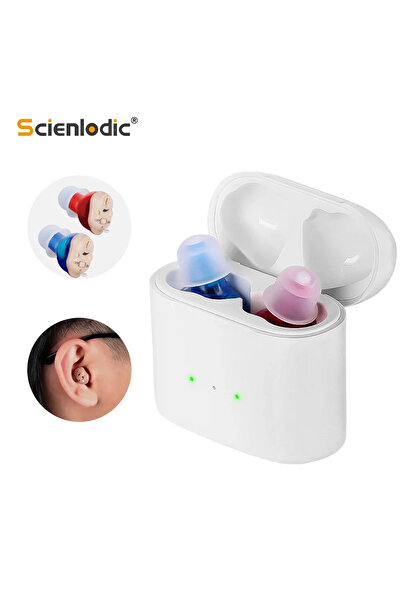 choice2 Red Blue Rechargeable Hearing Aids Wireless Sound Amplifier ITE Mini Invisible Elderly Hearing Aid H
