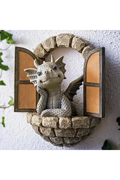 Choice A Dragonshaped Resin Giant Lawn Sculpture Gothic Fantasy Dragon Creati...