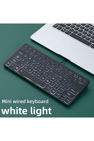 Choice White light M70 Slim Keyboard Wired, APAYADO Mini Dazzling Color Keyboard, Character Translucent Key