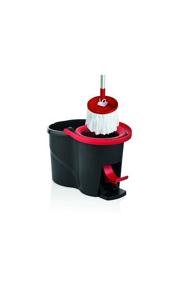 OEM Set de curatenie galeata 14 L cu pedala si mop rotativ, Master Clean, Proff, 2 piese, negru