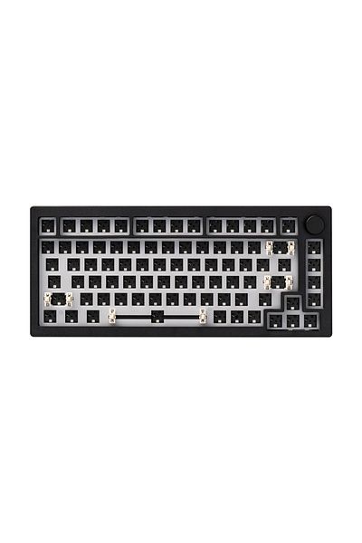 Choice لوحة مفاتيح VIA Black Tri-mode Akko 5075B/5075S VIA Kit 75% مخصصة، لوحة مفاتيح Barebone RGB، آلية تبديل ساخن بثلاثة دبابيس وخمسة دبابيس