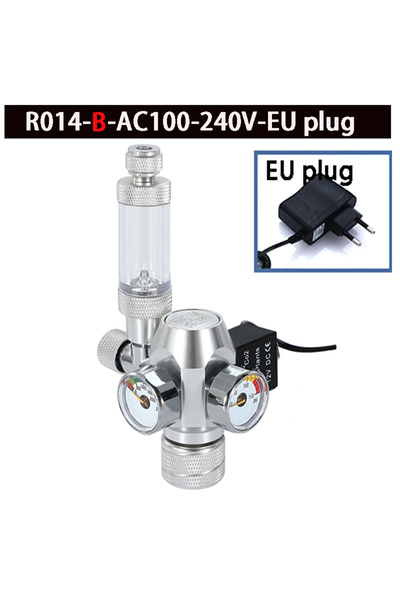 Choice8 قابس 3-8UNF R104-B-EU 2024 منظم ثاني أكسيد الكربون لحوض السمك DIY صمام كهرومغناطيسي عداد فقاعات جهاز التحكم في ثاني أكسيد الكربون