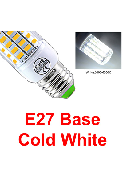 Choice 72 مصباح LED E27 أبيض بارد تيار متردد 220 فولت E14 E27 لمبة ذرة LED 24...