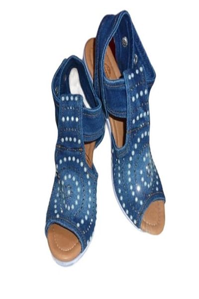blue moon - Sandale denim Baby, Albastru, 37