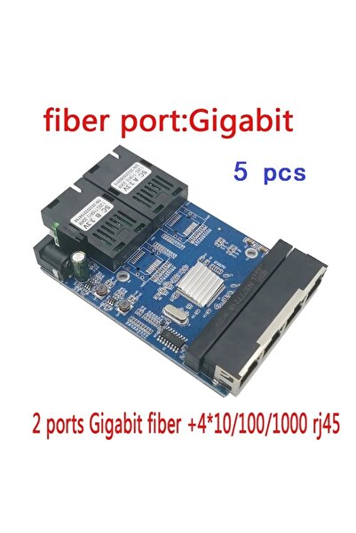 choice2 5 قطع pcba مفتاح الألياف 4 RJ45 UTP 2 SC جيجابت الألياف البصرية محول ...