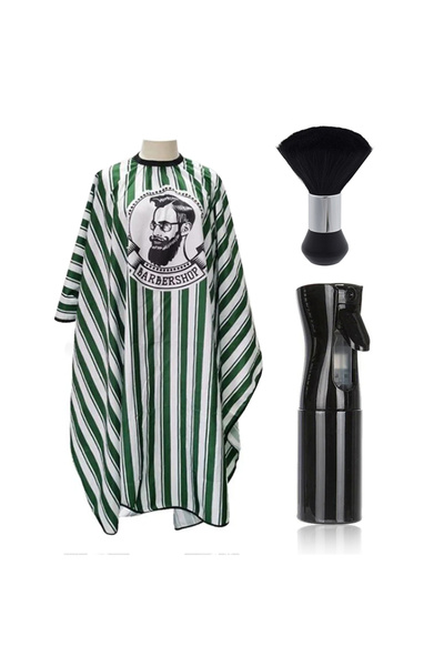 Choice3 Green-3pcs 2pcs/3pcs Antistatic Hairdresser Apron Hair Cut Cape Hairdress Gown Cape Hair Barber Cutt