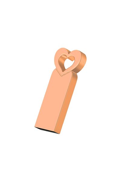 Choice محرك أقراص فلاش USB عالي السرعة JASTER باللون الذهبي الوردي سعة 64 جيجابايت محرك أقراص USB على شكل قلب لطيف سعة 64 جيجابايت ذاكرة وردية ذهبية سعة 32 جيجابايت