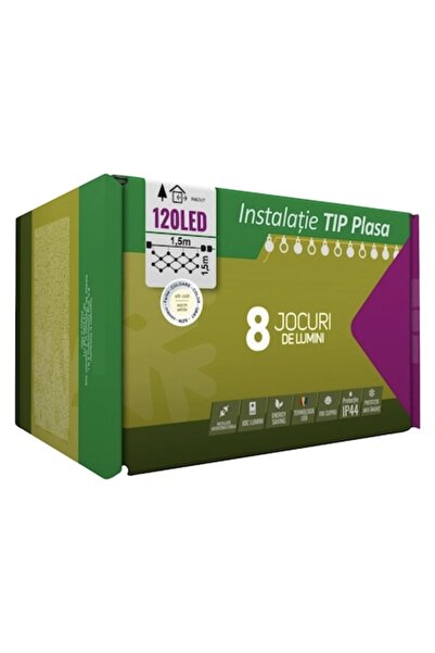 Casa Grande Instalație de Crăciun, tip plasă, 1,5 m x 1,5 m, 120 LED-uri, alb...