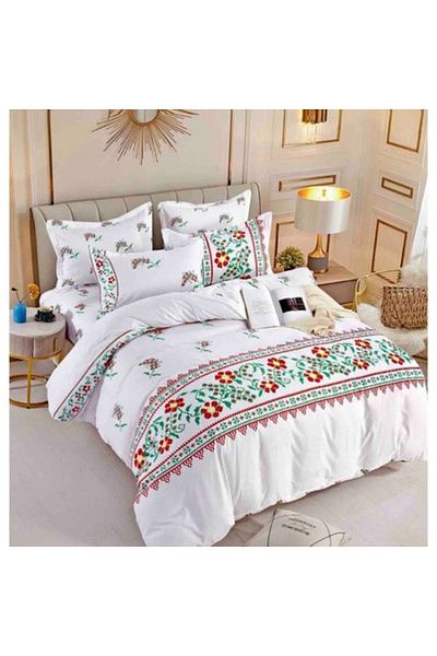 OEM Elegant Double Bed Linen Set, 6 Pieces, Cotton Finet
