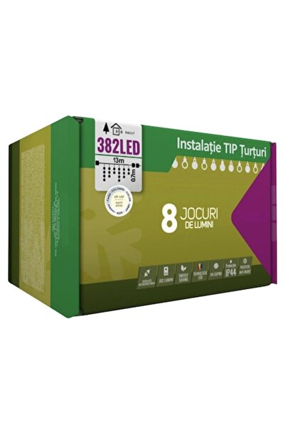 Casa Grande Luminițe de Crăciun în formă de țurțur, IP44, 13 m, 382 LED-uri, ...