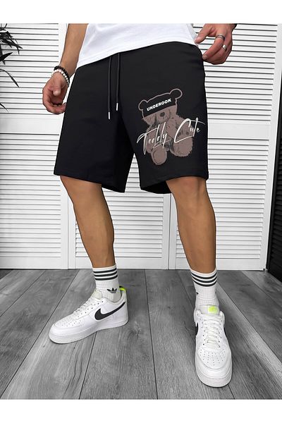 dehaine Premium shorts, for men, Black with print, Y245