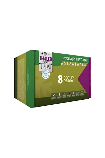 Casa Grande Ghirlandă de lumini de Crăciun, 40 m, 286 LED-uri, alb rece, 8 mo...