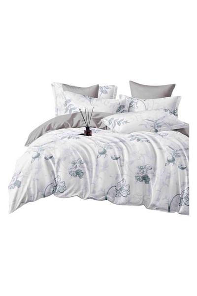 OEM Elegant Double Bed Linen Set with 6 Pieces, Finet Cotton, Elastic Sheet 180x200cm, 4 Pillowcases, Qu