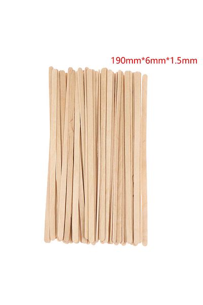 Choice 19M 50pcs Disposable Wooden Coffee Stirrers Hot Cold Drinking Stir Beverage Stir Sticks Biodegradabl