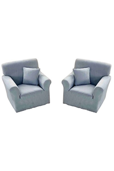 OEM Set 2 huse elastice pentru fotoliu 90-130 cm, catifea, MS STAR@, albastru gheață