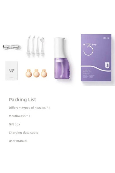 Choice جهاز تنظيف الأسنان بالماء W3 Pro Purple الأصلي من SOOCAS W3 Pro مزود ب...