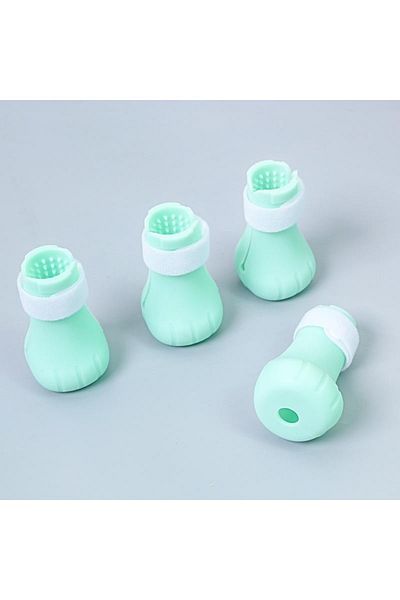 Choice1 Green Adjustable Silicone Anti-scratch Cat Foot Shoes for Grooming Bath Washing Claw Paw Cover Prote