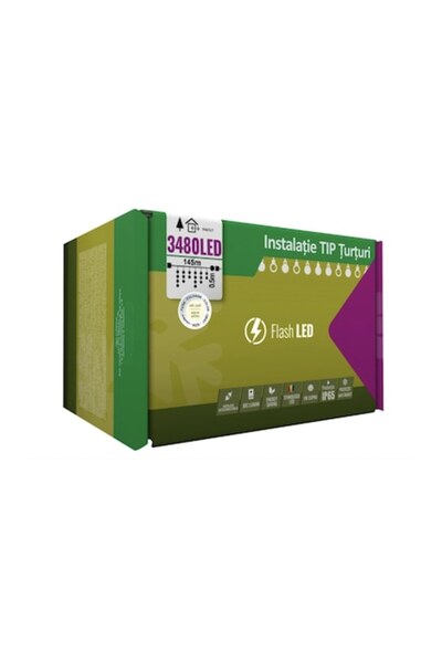 Casa Grande Lumini de Crăciun cu LED-uri de 145 m, alb cald, bliț