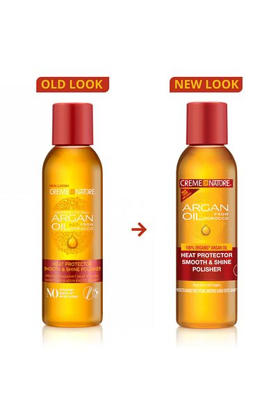 Creme of Nature Argan Oil From Morocco Heat Protector, Smooth & Shine Polisher Anti Frizz Control 4Fl Oz/118ml