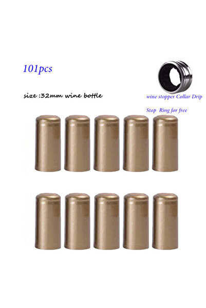 Choice1 32mm gold 100pcs PVC Heat Shrink Capsules Wine Shrink Wrap Wine Bottl...