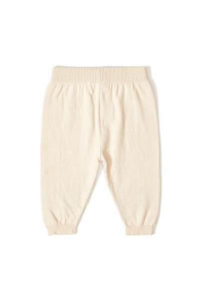 Patique Kids Beige Baby Girl Organic Cotton Heart Patterned Knitwear Double Set