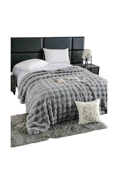 OEM Lux Blanket for Double Bed with Zipper in Artificial Rabbit Fur, 2 Persons, MS STAR, 200x230cm, Ligh