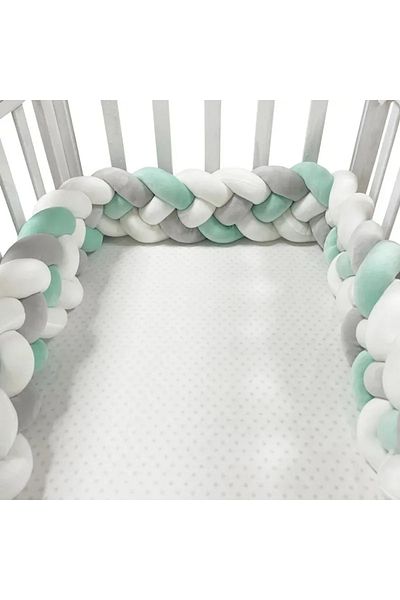 Choice 2m 2M 3M Baby Bumper Crib Protector Mobile Baby Bed Cushion Set Bule Colour for Infant Room Decor 20