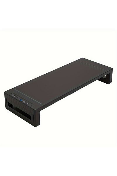 Choice1 Black Monitor Stand Riser, With USB3.0 Foldable, Height Adjustable Computer Stand, Desk Shelf Riser