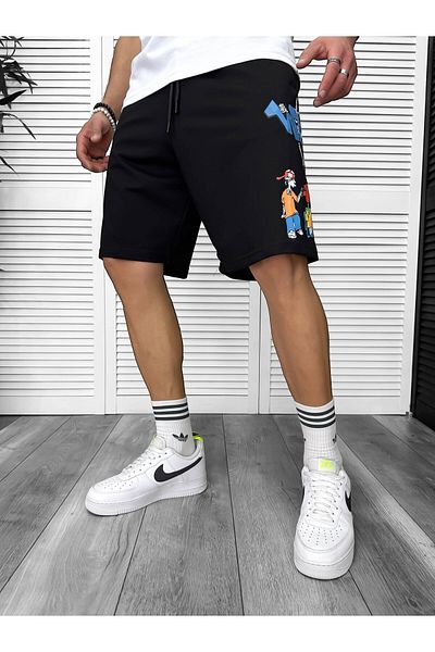 dehaine Premium shorts for men, Black with print, Y240
