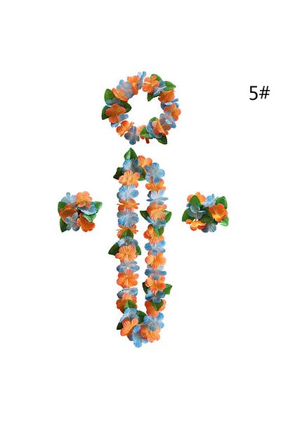 Choice E 4pcs/Set Artificial Hawaiian Flower leis Garland Necklace DIY Party Decor Decoration Fancy Dress .
