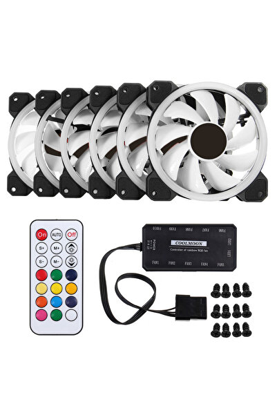 Choice3 RGB WHITE 6pcs set Computer Case PC Cooling Fan RGB Adjust LED 120mm Quiet + IR Remote New Computer
