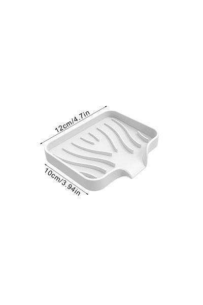 Choice1 White S Kitchen Sink Sponge Holder Silicone Soap Dish Bar Soap Holder Self Draining Anti-slip Storag