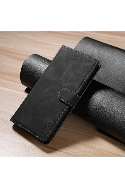 Choice جراب وحزام أسود مع محفظة وحامل للبطاقات، جراب جلدي قابل للطي مغناطيسيً...