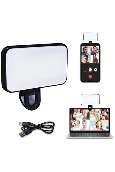 Choice black Portable Mini Selfie LED Fill Light Rechargeable 3 Modes Adjustable Brightness Clip On For Pho