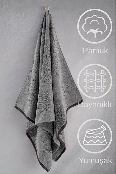 Karna Home Prosop unic din bumbac Jacquard Karn Premium Vance 70x140 cm - Stone