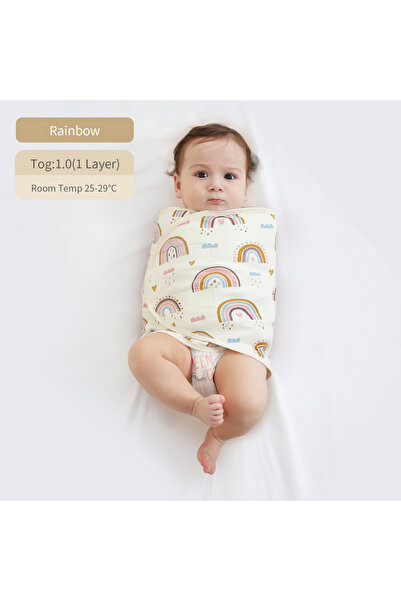 Choice ربطة عنق قماط للأطفال حديثي الولادة من طبقة واحدة S قوس قزح ثنائية الط...