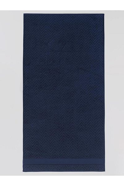 Karna Home Prosop unic din bumbac Jacquard Karnı Premium Zander 50x90 cm - Bleumarin