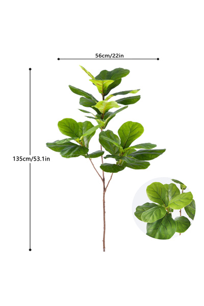 Choice QYR1-3C-135-T7 نبات فيكوس اصطناعي ذو أوراق على شكل كمان، بطول 77-135 س...
